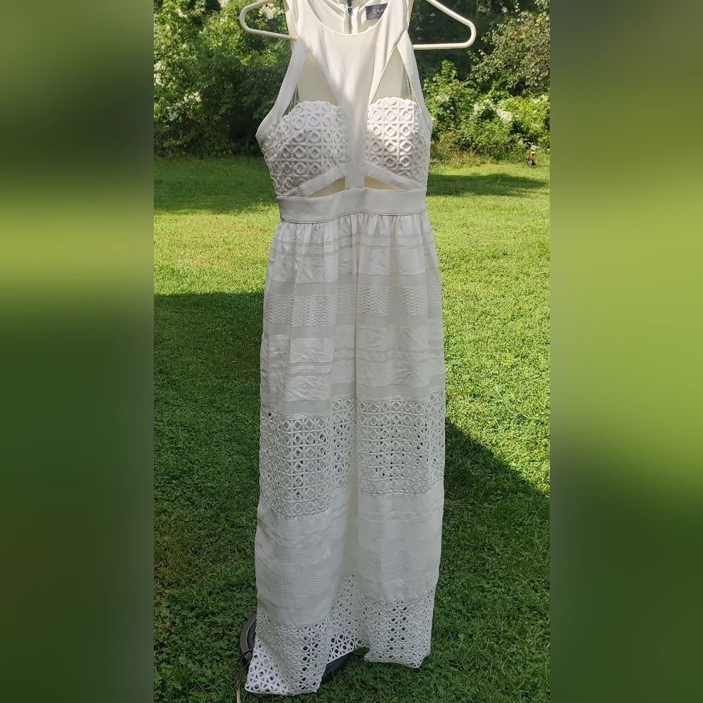 Gracia White  party wedding cocktail  cutout maxi dress Size M